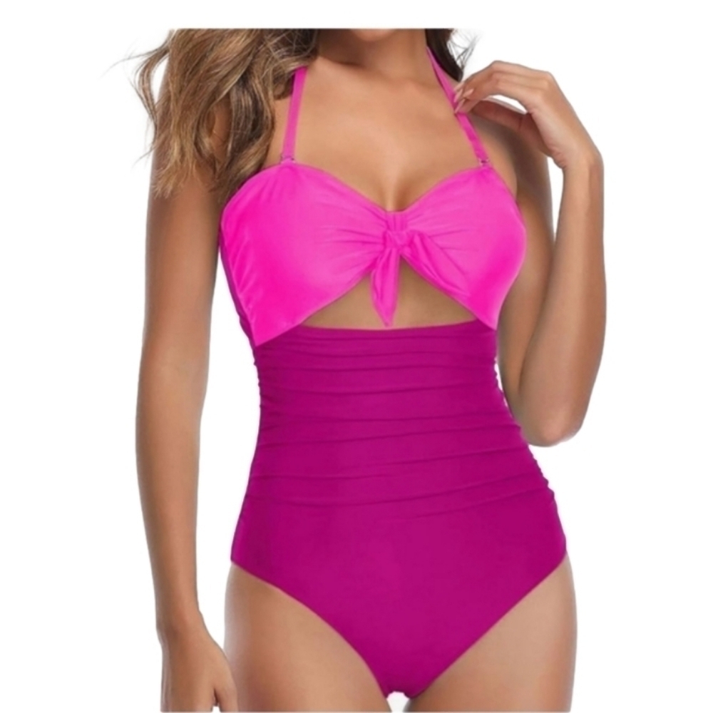 Tempt Me Hatler Strapless Cut Out Ruched Pink